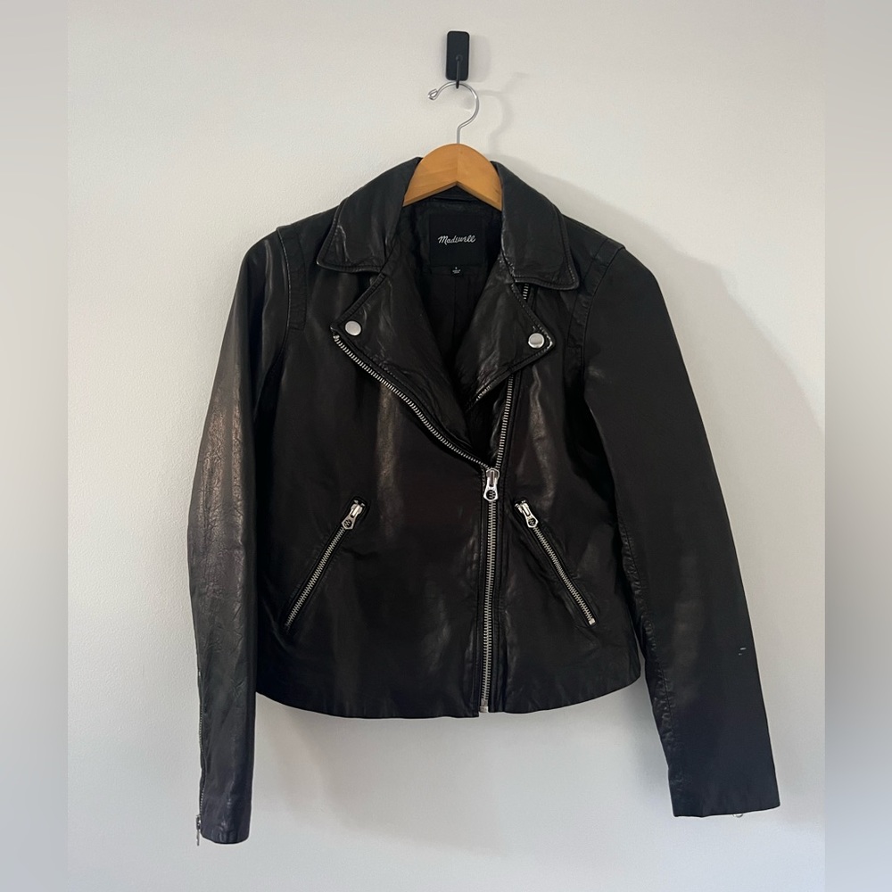 Madewell Washed Leather Motorcycle Jacket S